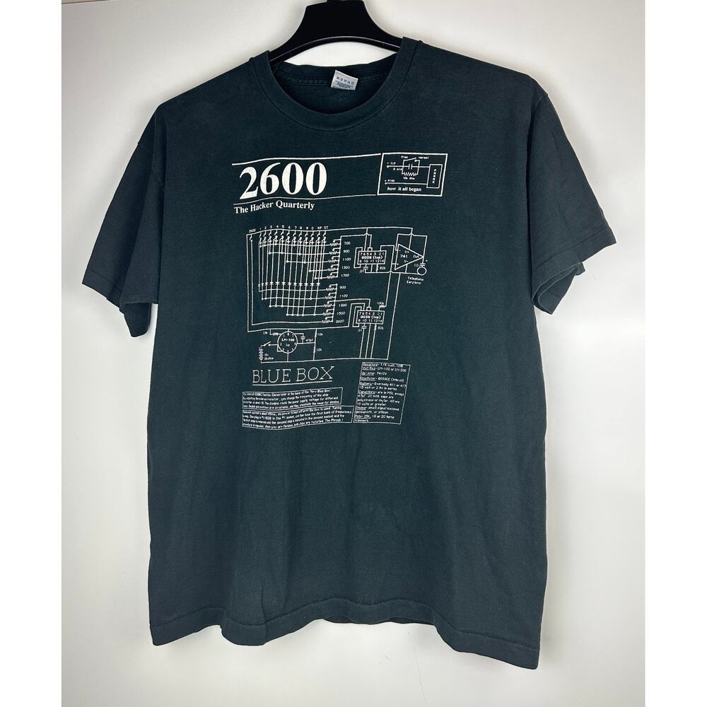 Vtg 90's 2600 The Hacker Quarterly Coding T Shirt Single Stitch Double Sided XL - Picture 9 of 9